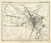 212042 Kaart van de gemeente Utrecht met weergave van een gedeelte van het stratenplan, wegen, spoorlijnen, watergangen ...